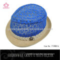 ladies blue lace fedora hat